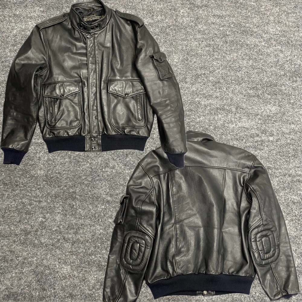 Vintage Mens 46 HARLEY DAVIDSON HEIN GERICKE Leather Jacket Black Quilted Lined